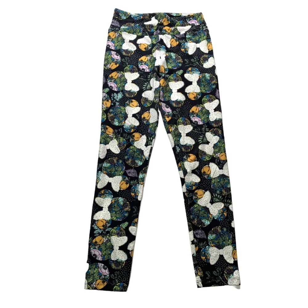 LuLaRoe Minnie Mouse Bow Legging Women OS Multicolor Colorful Disney